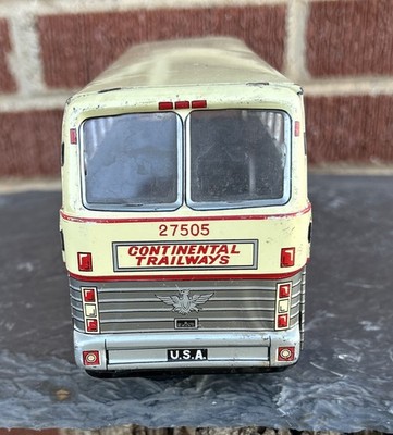 Vtg 1960s Continental Trailways Metal Friction 11 inch Bus Works