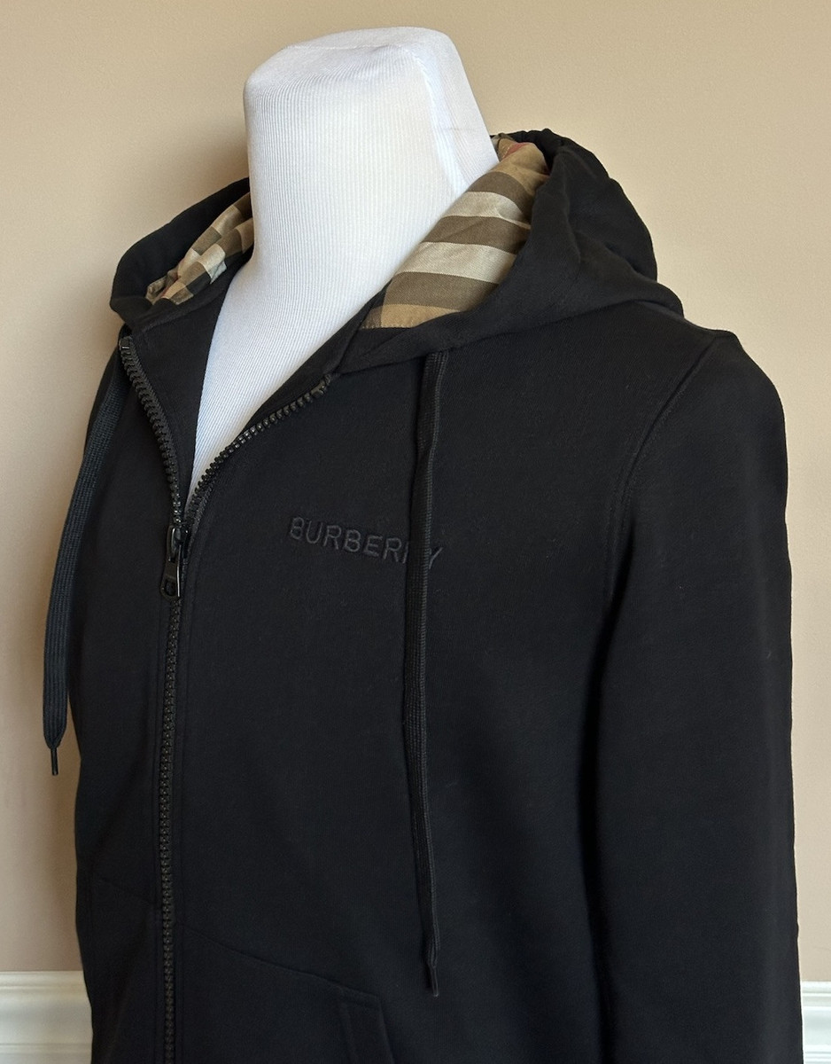 Burberry Hove Black Men's Cotton Jacket with Hoodie 8084376 Burberry Hove Black Men's Cotton Jacket with Hoodie 8084376