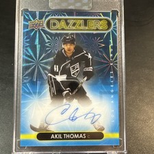 2024-25 Clear Cut Hockey AKIL THOMAS Dazzlers Auto #DA-AT Los Angeles Kings RC