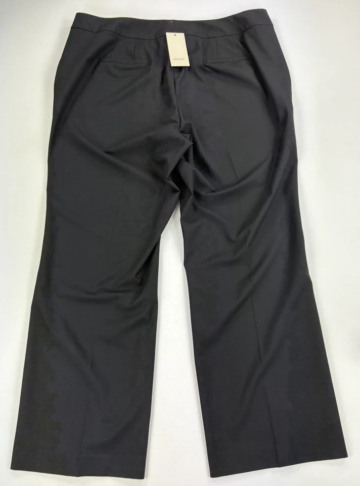 Pantalones negros Sejour para mujer con calce curvilíneo tiro alto recto elástico talla 18W Foto 4 de 4