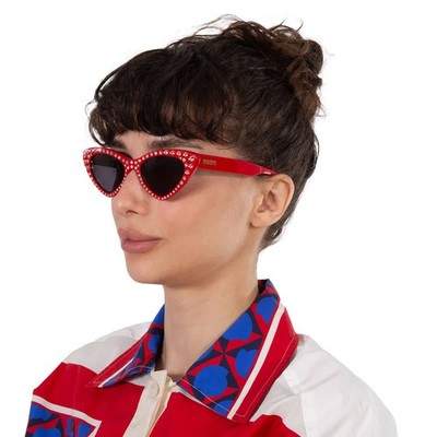 Moschino Grey Cat Eye Ladies Sunglasses MOS006/S/STR 0C9A/IR 52 MOS006/S/STR