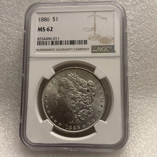 1886 Morgan Silver Dollar $1 - NGC MS62