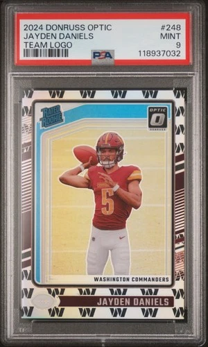 2024 Donruss Optic Jayden Daniels Rated Rookie #248 Team Logo 3/32 PSA 9