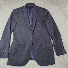 J.Crew Blazer Mens 42R Navy Check Windowpane Ludlow Italian Wool Sport Coat