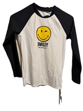 NEW NWT YOUTH ARENA RASH GUARD LONG SLEEVED LYCRA SPANDEX SHIRT SMILEY WORLD