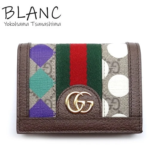 Gucci Ofdia Portefeuille Bi Pliable Étui à Cartes GG GG Supreme Marron Multicolore 523155 GUC