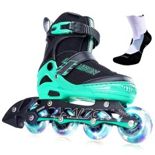 PAPAISON Adjustable Inline Skates for Kids and Adults with Full Light Up Whee...