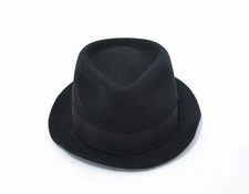 M Star Patch Felt Hat L Black Cap Pork Pie Folded