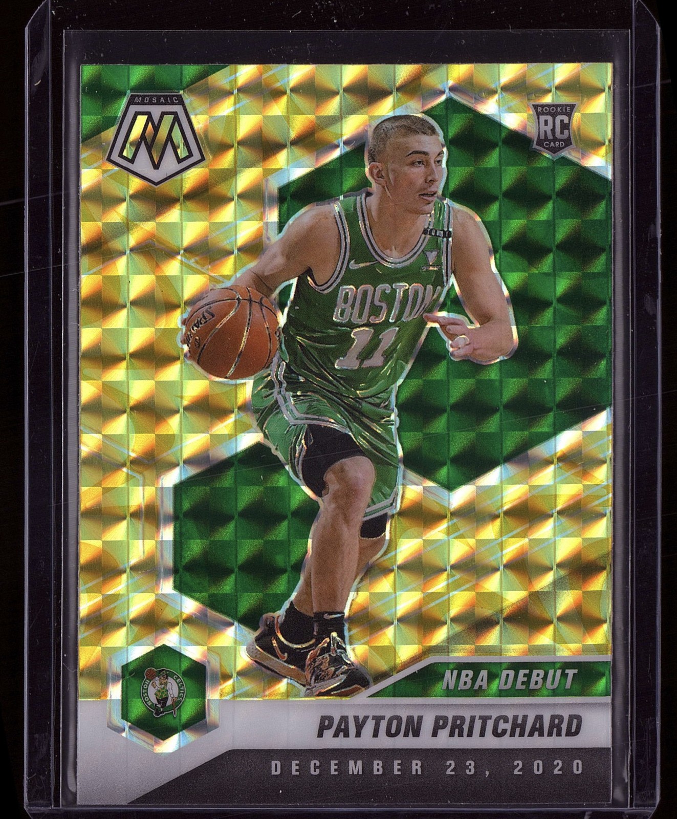 2020-21 Panini Mosaic - NBA Debut Payton Pritchard #269 Reactive Yellow Prizm Rc
