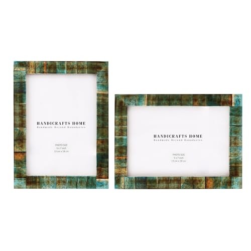 Handicrafts Home Photo Picture Frame - 5x 7 Verdigris - Handmade Gift - Pack of