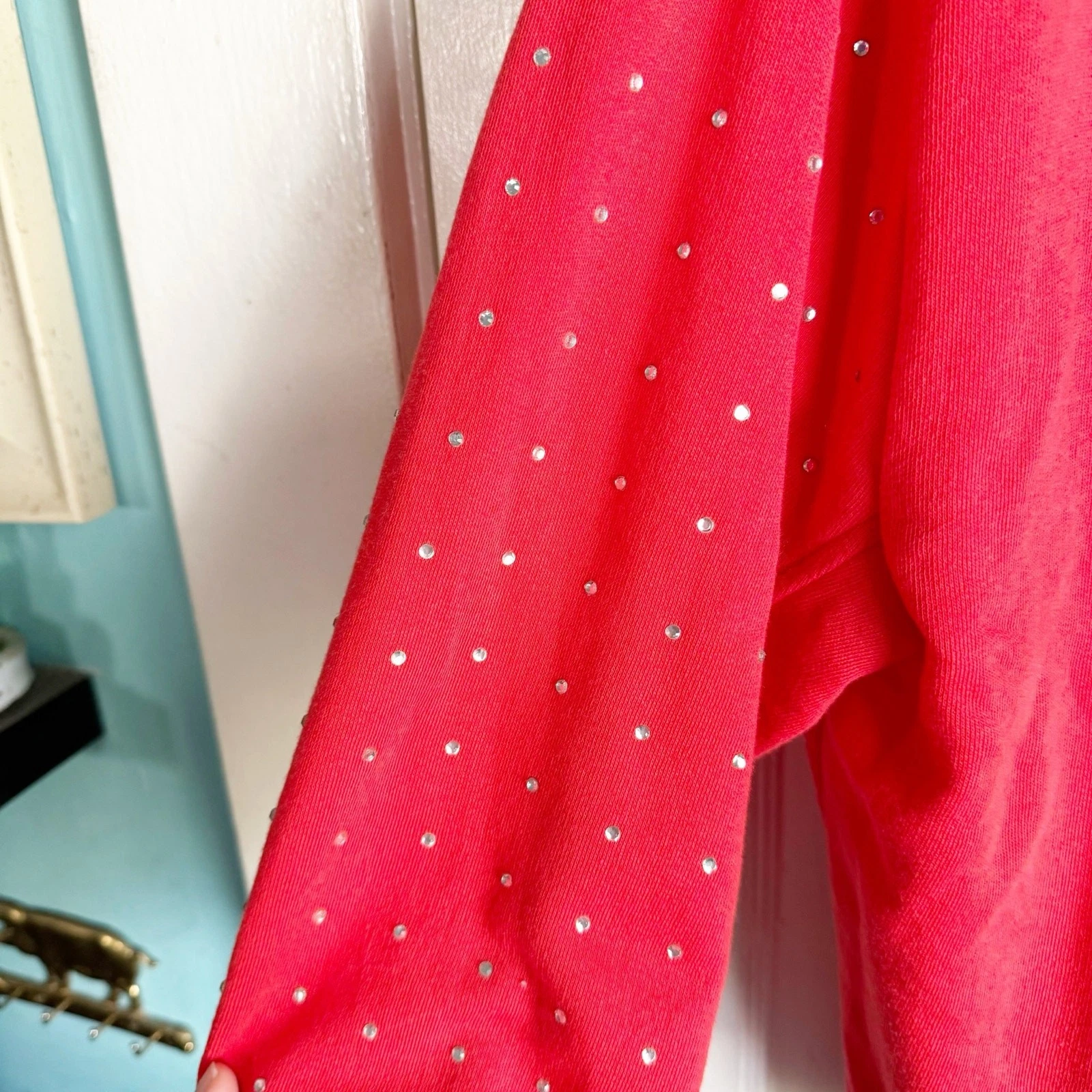 UNDERCOVER Giacca Victoria's Secret ROSA strass Bling full zip cappuccio logo SPELLOUT XS