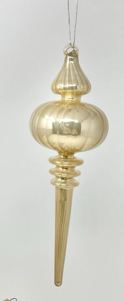 Lot 9 Egyptian Style Blown Glass Christmas Ornaments Iridescent Some Marks Read - Image 2 of 4