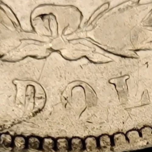 1878 7 TF Morgan Silver Dollar - Looks VF/XF - Struck Through Grease Mint Error?