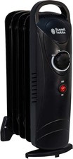 Russell Hobbs 650W Oil Filled Radiator, 5 Fin Portable Electric Heater - Black,