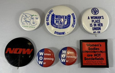 #ad Lot of Women#x27;s Equal Rights Labor Anti War Peace Abortion Pinbacks Buttons $12.99