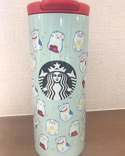 Starbucks Bottiglia Caffè Acciaio Inox 500ml Beckoning Cat Maneki Neko Thermos - Foto 2 di 2