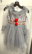 Kid Girls Creepy Clown Halloween Costume Penny Wise Movie IT Dress Only
