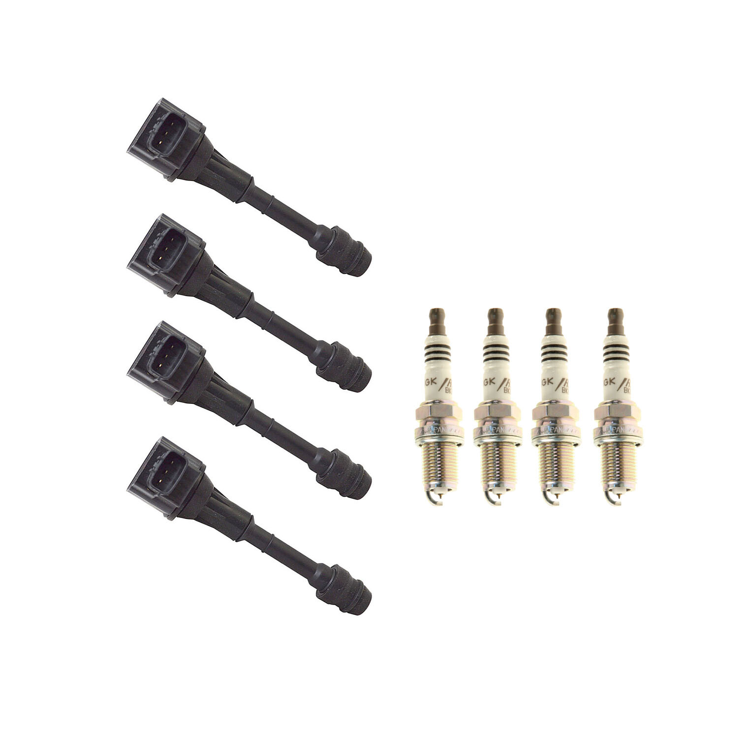 Hitachi 4 Ignition Coil 4 NGK Iridium Spark Plugs Kit For Altima 2.4 L4 KA24DE