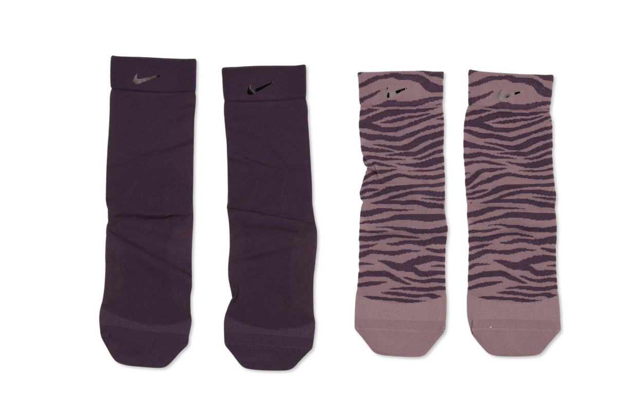 Nike ESF16150 Women's Anklet Socks, Purple/Zebra Size MD | eBay