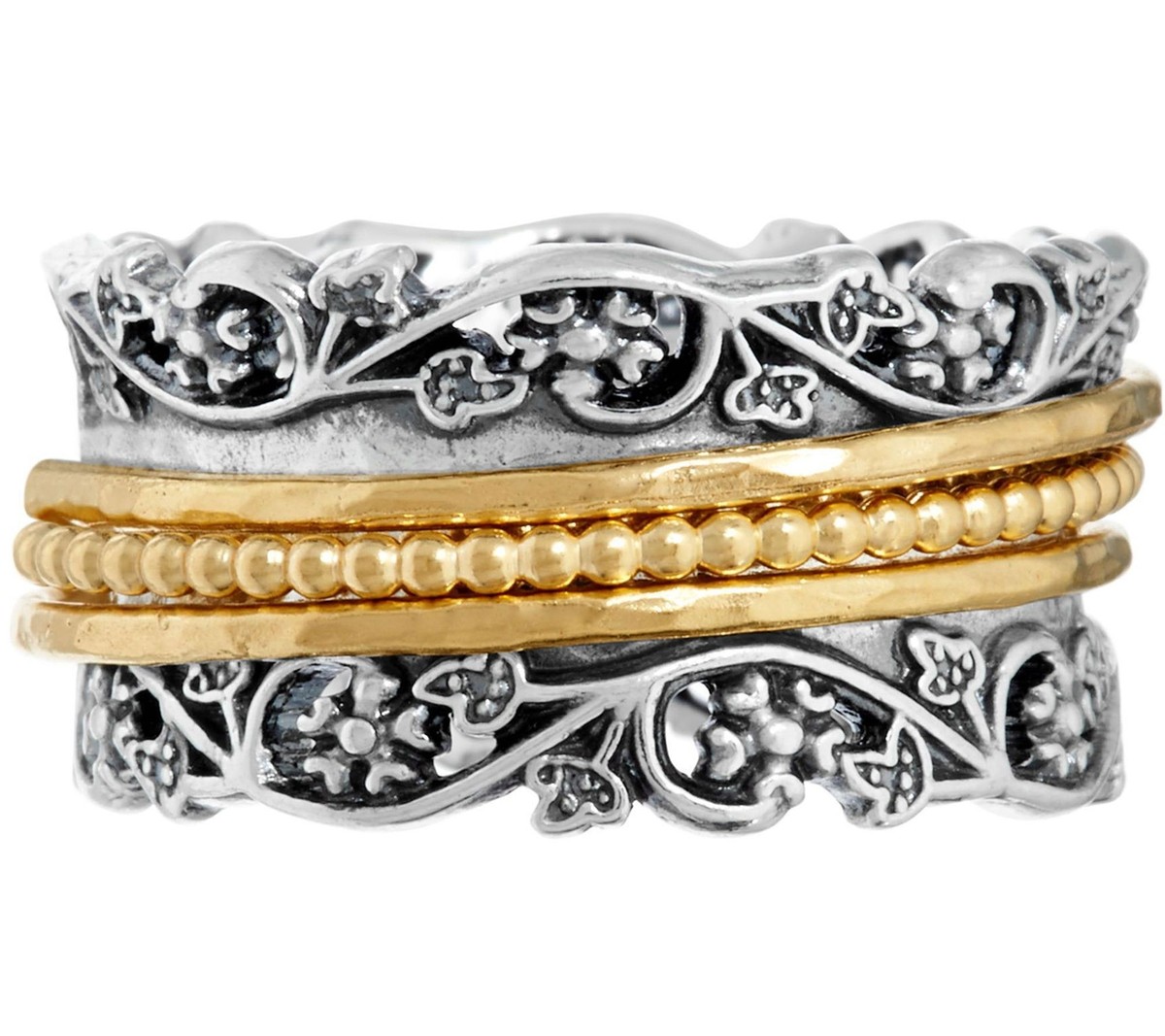 Qvc Com Spinner Rings Qvc Or Paz Sterling Silver Textured Edge