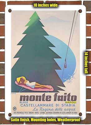 Metal Sign - 1954 Monte Faito Naples - 10x14 Inches