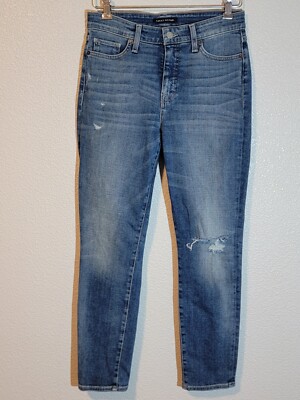 lucky brand hayden jeans womens 6/28A skinny mid rise stretch distressed blue