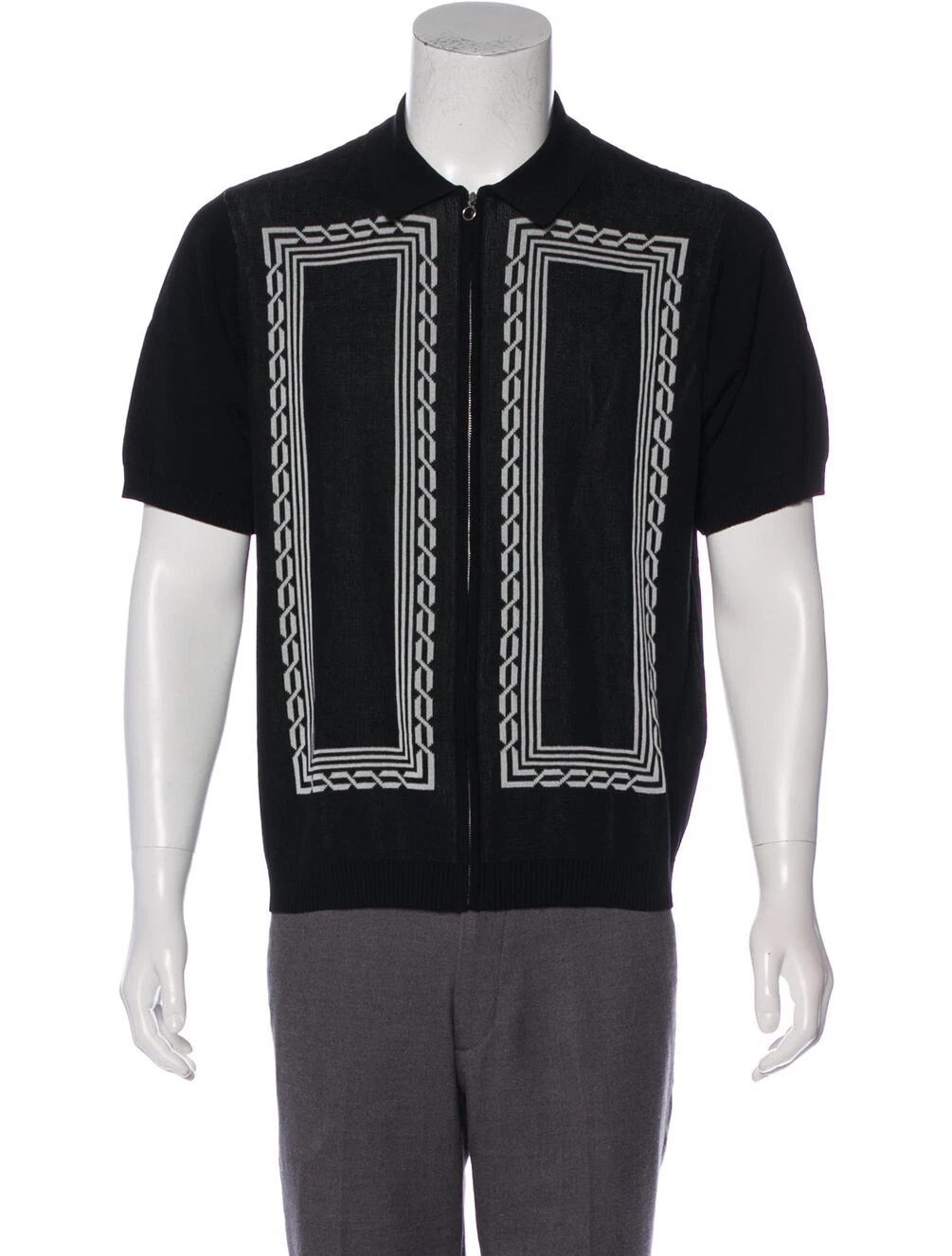 Pull noir polo tricot zippé Supreme Weave taille moyenne excellent état