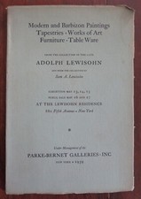 Parke-Bernet sale 117. 16,17 May 1939. Modern & Barbizon Pantings, Tapestries