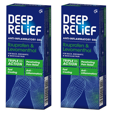 x2 Deep Relief entzündungshemmendes Gel 30g - Rücken-, Rheuma- & Muskelschmerzen