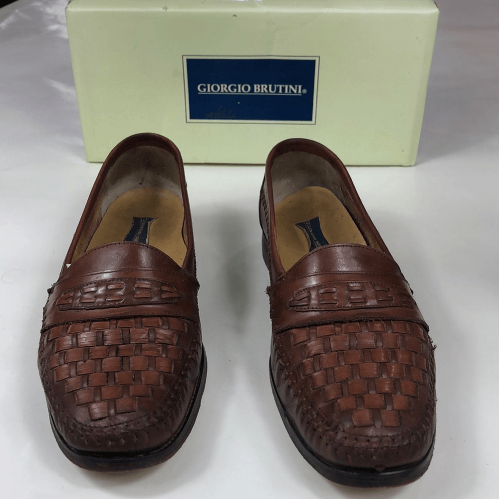 GIORGIO BRUTINI LE GLOVE Braided Giorgio Brutini Le Glove Woven Brown Leather Kiltie Tassel  main image 4