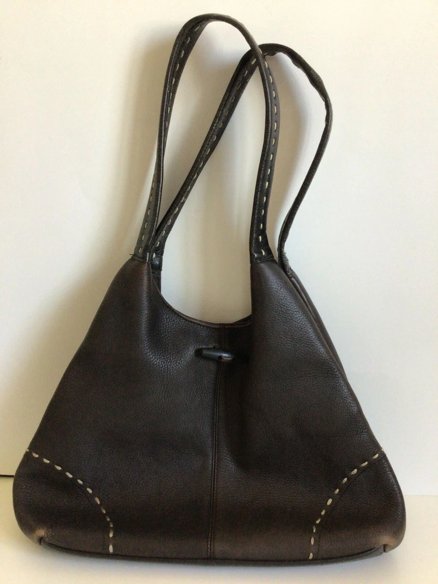 J. Jill Purse Shoulder Handbag Hobo Double Handles Brown Soft Leather
