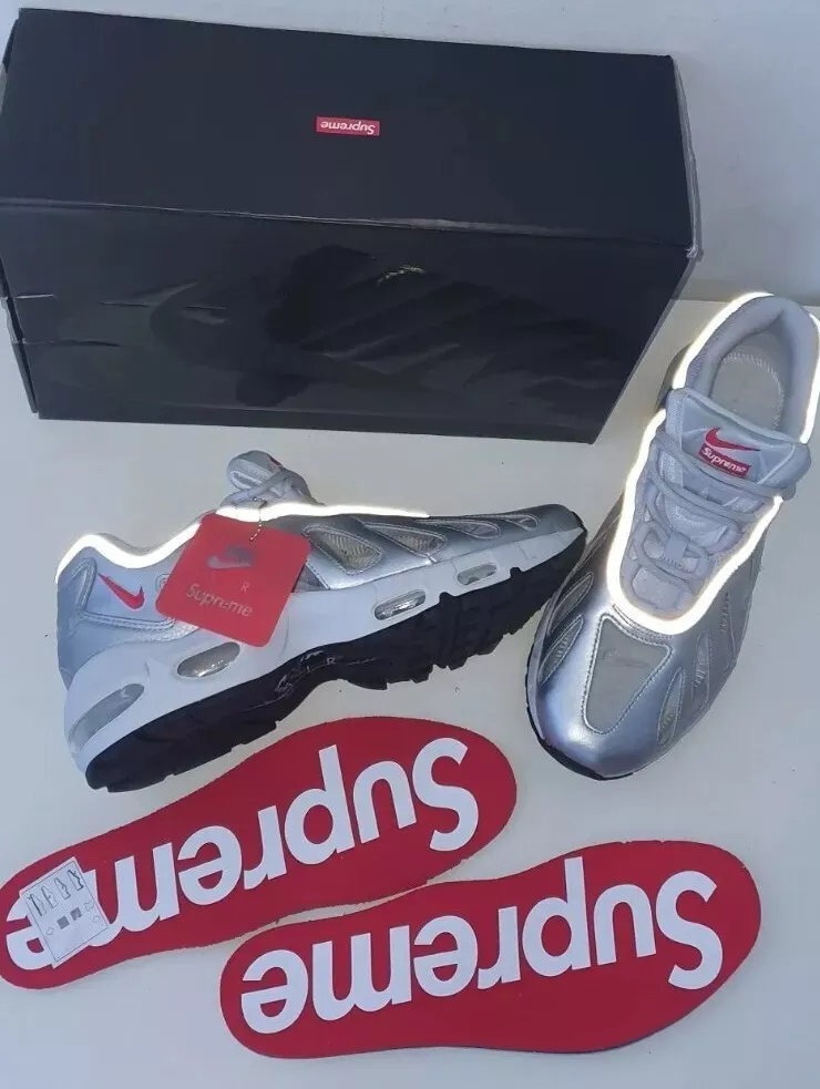 Lot réfléchissant SS21 Supreme Nike Air Max 96 / S Argent US 11,5 UK 10,5 EU 45,5