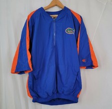 Vintage Florida Gators 3/4 Sleeve Kangaroo Pocket Quarter Zip Jacket - Blue