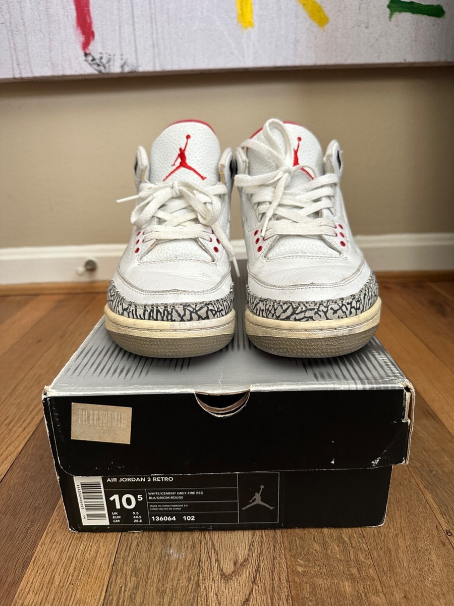 Air Jordan 3 White Cement Retro 2002 VINTAGE OG RARE size 10.5 | eBay
