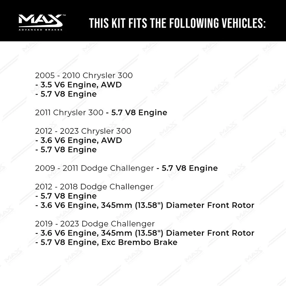 Front & Rear Drilled Slotted Rotors + Pads for Dodge Charger Challenger Magnum - Image 2 of 4