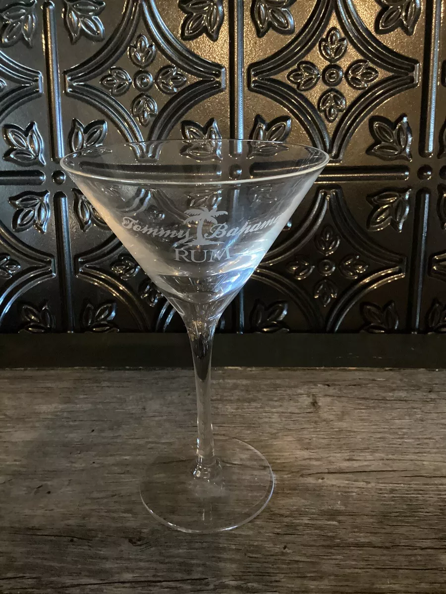 TOMMY BAHAMA RUM ETCHED PALM TREE TROPICAL MARTINI GLASS eBay
