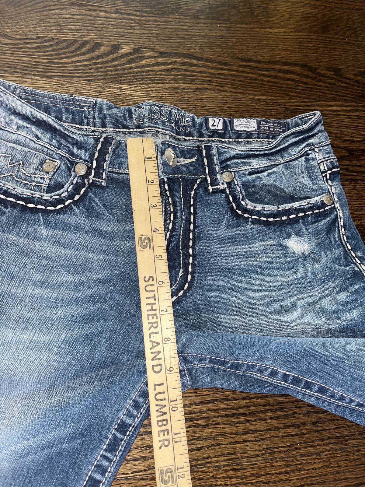 Miss Me Womens Size 27 Boyfriend Bermuda Denim Jeans Shorts Waist 30 - View 5