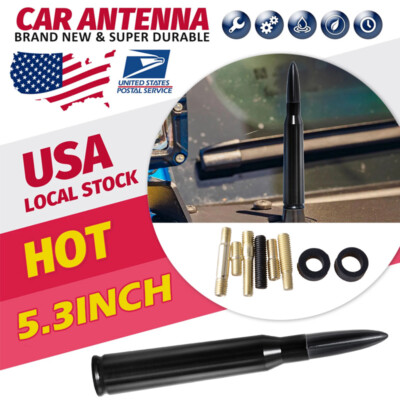50 Cal Aluminum Bullet Short Antenna Kit Black For Dodge Ram 1500 2500 3500 US
