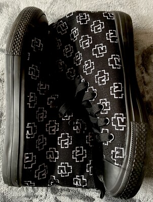 Rammstein Band logo Black high top sneakers size 41 NIB FREE