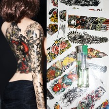 Adesivo tatuaggio soldato donna scala 5# 1/6 modello braccio fiore per bambola 12"