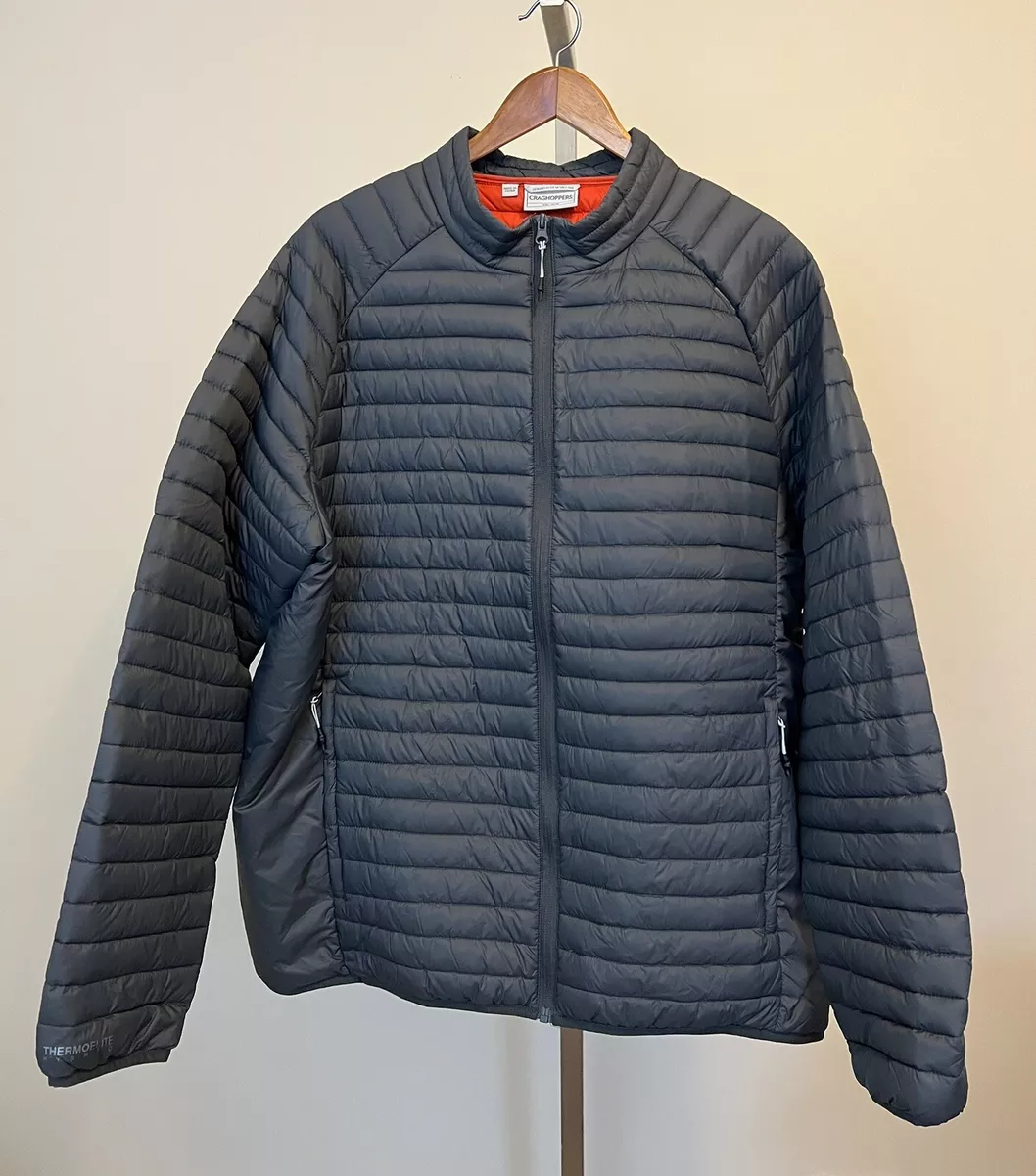 Craghoppers Mens Gray Thermo Elite Down Fill Zip Front Jacket Size XXL