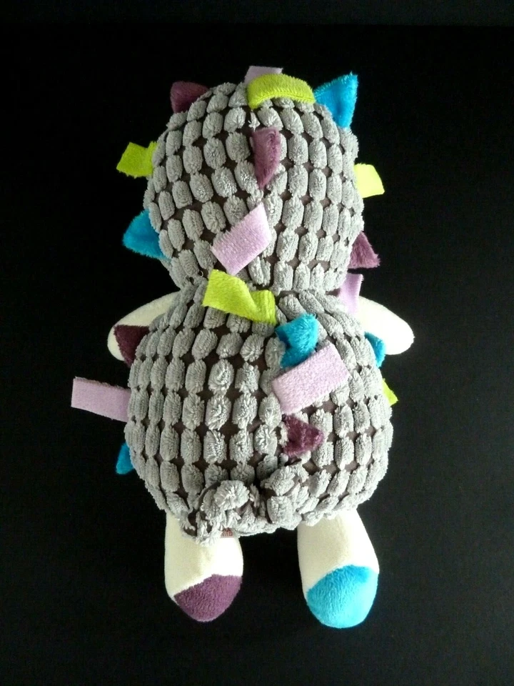 O7- DOUDOU PELUCHE MUSICAL BELLODOUX HERISSON GRIS BLANC 27cm - TTBE musique ok - Photo 3/4