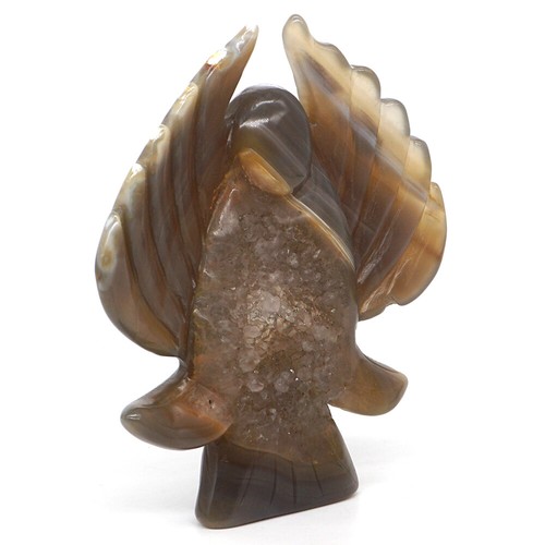 4,8" Angel Natural Gemstone Agate Geode Crystal Carved Healing Figurine #119 - Imagen 2 de 6