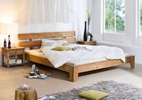 Bett Nature Brown Doppelbett Ehebett Holzbett Sheesham Palisander 200X200X75Cm