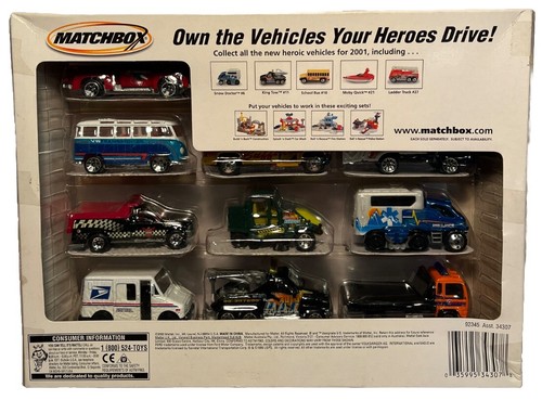 Matchbox Mattel Wheels 10-Pack City Crew Vehicle Die Cast Set 92345, 1:64 (B256) - Picture 2 of 2