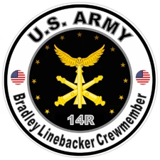 US Army Bradley Linebacker Crewmember Bumper Sticker Military Soldier Decal 5"