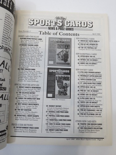 BOBBY BONILLA Vintage April 1992 Allan Kaye's Sports Cards Magazine Complete - Picture 7 of 10