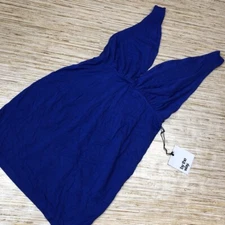 2833 By The Way Dress Cobalt Blue Above Knee V Neck Short Sleeve XXS New