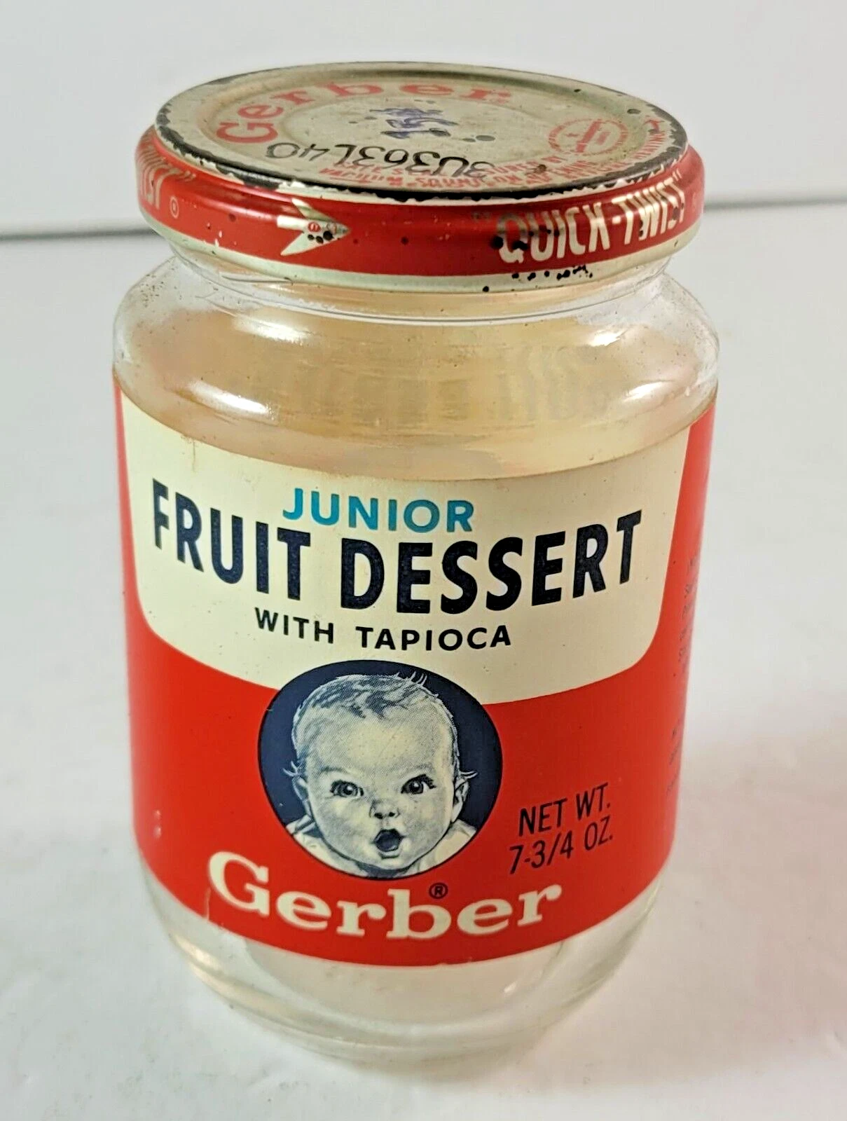 Vintage Gerber Baby Food Jar 1960s Fruit Dessert Tapioca Junior Dessert
Opens in a new window or tab
