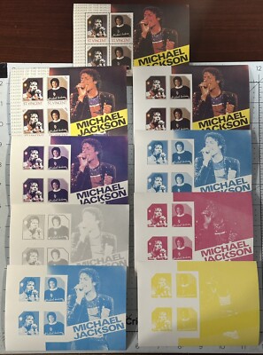 St. Vincent 1985 “Michael Jackson 90c Stamp Sheet + 8 Diff. Color